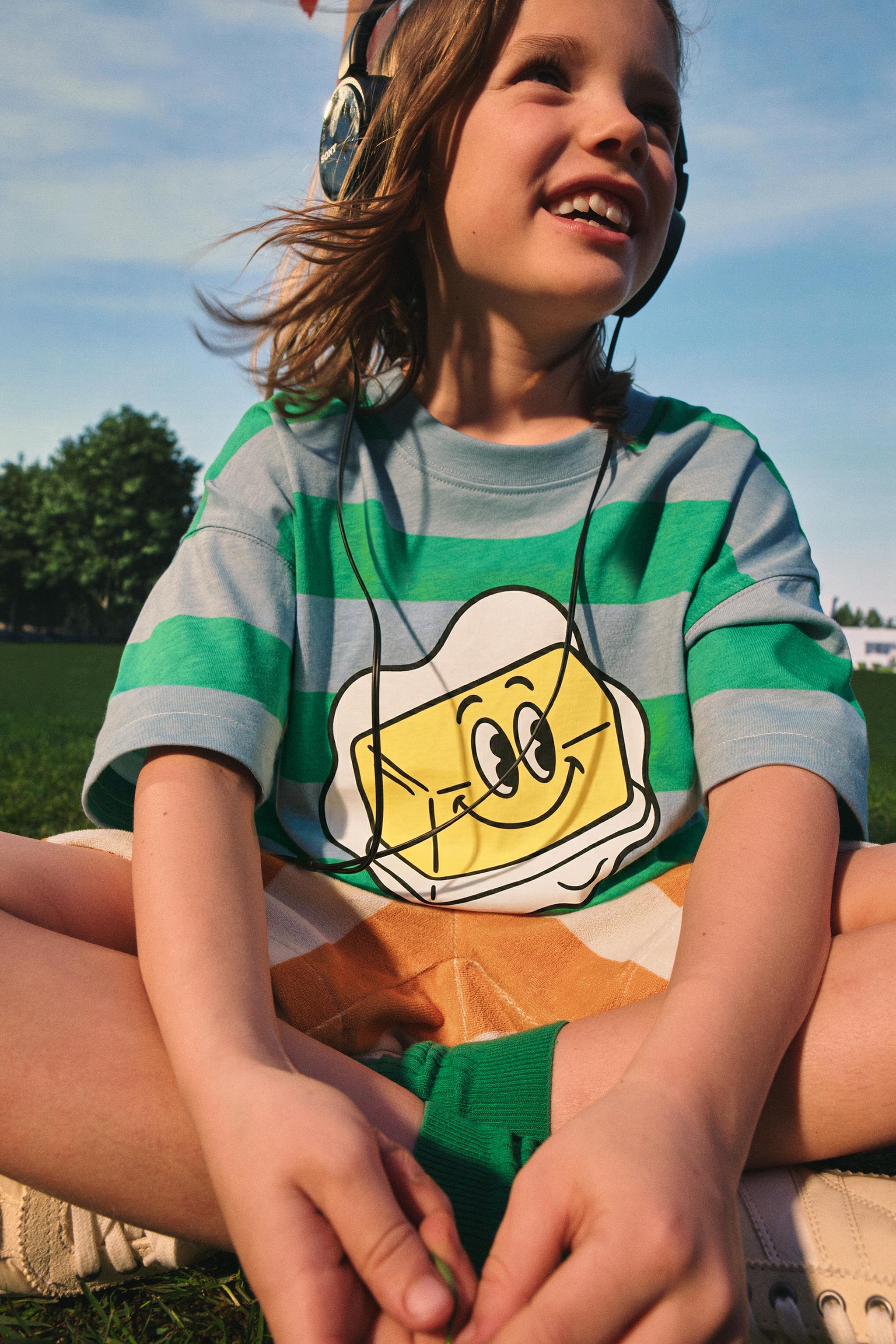 BUTTER PRINT STRIPED T-SHIRT